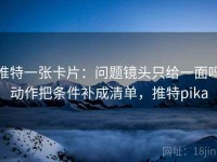 推特一张卡片：问题镜头只给一面吗动作把条件补成清单，推特pika