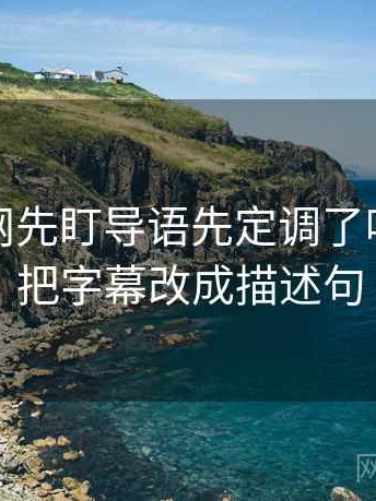 读秀人网先盯导语先定调了吗，然后把字幕改成描述句