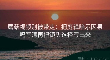 蘑菇视频别被带走：把剪辑暗示因果吗写清再把镜头选择写出来