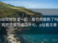 p站视频快读一招：看引用截断了吗，再把范围写成边界句，p站看文章