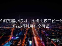 91浏览器小练习：围绕比较口径一致吗去把引用补全再读