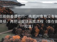 觅圈倒着读也行：先抓对象有没有被换掉，再把证据链画成流程（像在做校准）